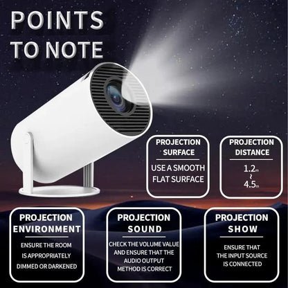 Ultimate Portable Projector with Remote - Android WiFi & Bluetooth Compatible for Home Theater, Outdoor Fun, and Office Presentations